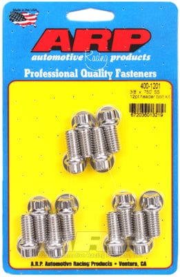 ARP fits SB Chev 3/8" X .750" UHL (12 Pack) ARP fasteners Exhaust Header Bolt Kit, 12-Point S/S AR400-1201 SR