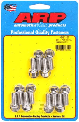 ARP fits SB Chev 3/8" X .750" UHL (12 Pack) ARP fasteners Exhaust Header Bolt Kit, Hex Head S/S AR400-1101 SR