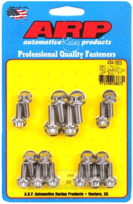 ARP fits SB Chev (With 1-Piece Rubber Gasket) ARP fasteners Oil Pan Bolt Kit, 12-Point S/S AR434-1803 SR