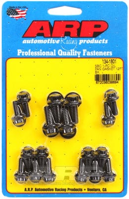 ARP fits SB Chev With 1-Piece Rubber Pan Gasket ARP fasteners Oil Pan Bolt Kit, 12-Point Black Oxide AR134-1801 SR