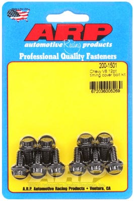 ARP Suit Small Block & Big Block Chevy V8 ARP fasteners Timing Cover Bolt Set, Black, 12-Point AR200-1501 SR