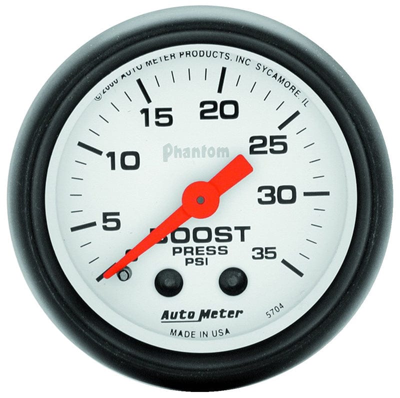 AUTOMETER 2-1/16", Full Sweep Mechanical, 0-35 psi Auto Meter Phantom Series Boost Gauge AU5704 SR