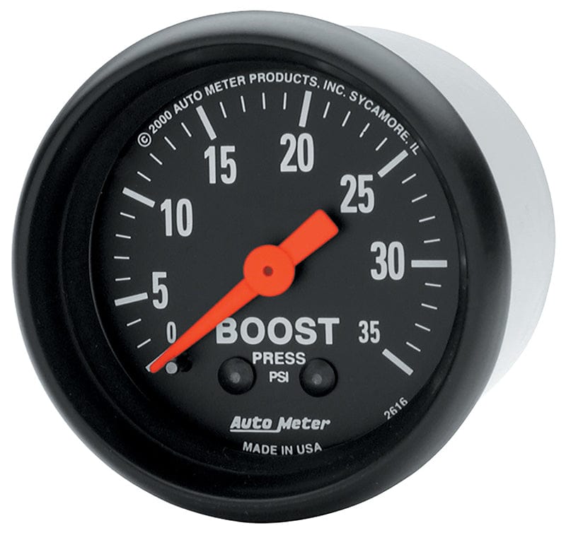 AUTOMETER 2-1/16", Full Sweep Mechanical, 0-35 psi Auto Meter Z-Series Boost Gauge AU2616 SR