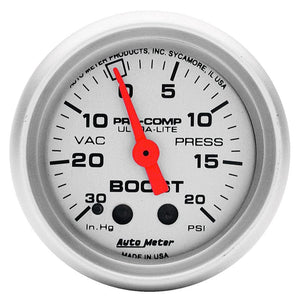 Auto Meter Ultra-Lite Series Boost/Vacuum Gauge AU4301