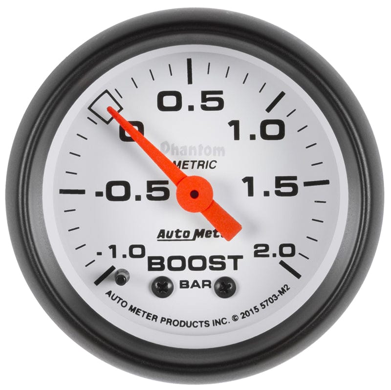 AUTOMETER 2-1/16", Full Sweep Mechanical, 60 cm/Hg - 2.0 Bar Auto Meter AU5703-M2 - PHANTOM 2-1/16" BOOST/VAC SR