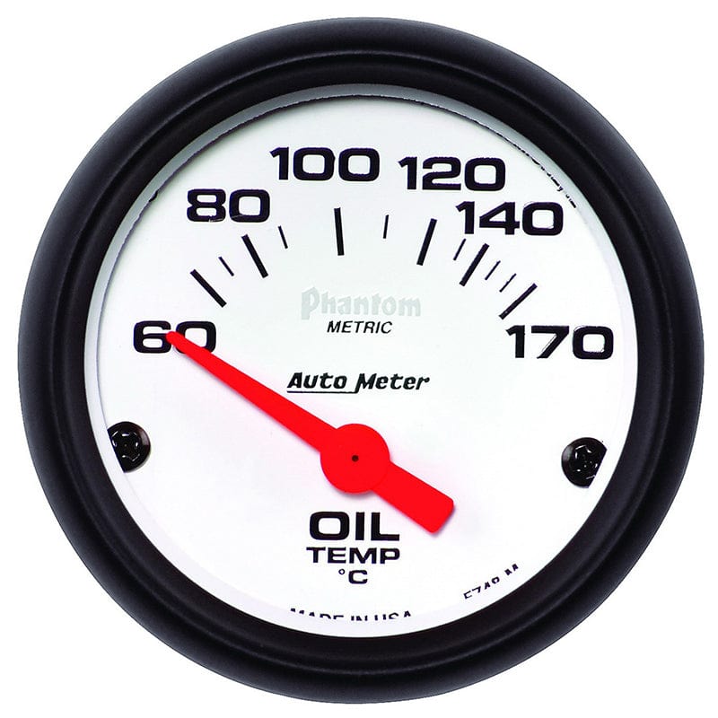 AUTOMETER 2-1/16", Short Sweep Electric, 60-170°C Auto Meter Phantom Series Oil Temperature Gauge AU5748-M SR