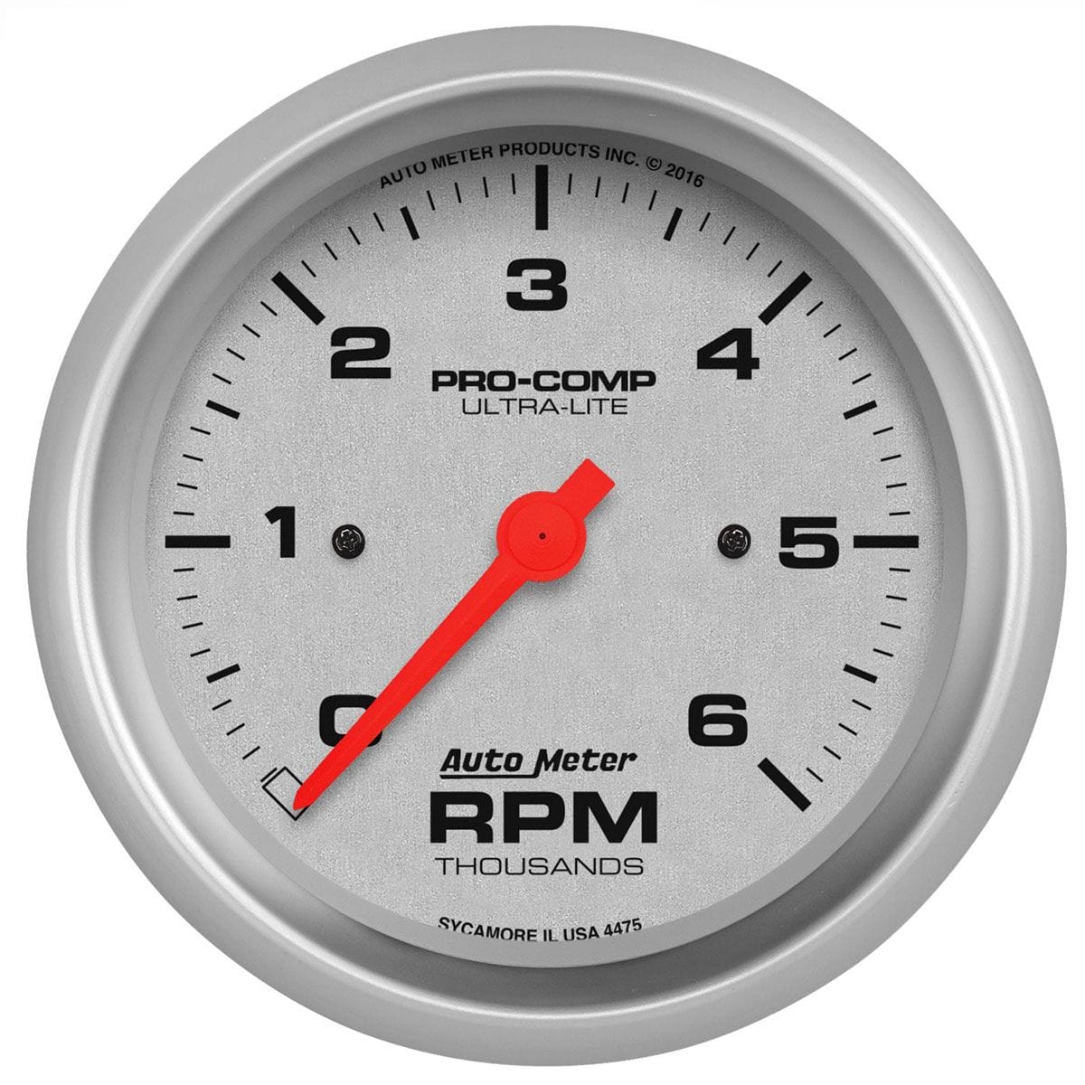 AUTOMETER 3-3/8", In-Dash, 0-6,000 rpm Auto Meter Ultra-Lite Series Tachometer AU4475 SR