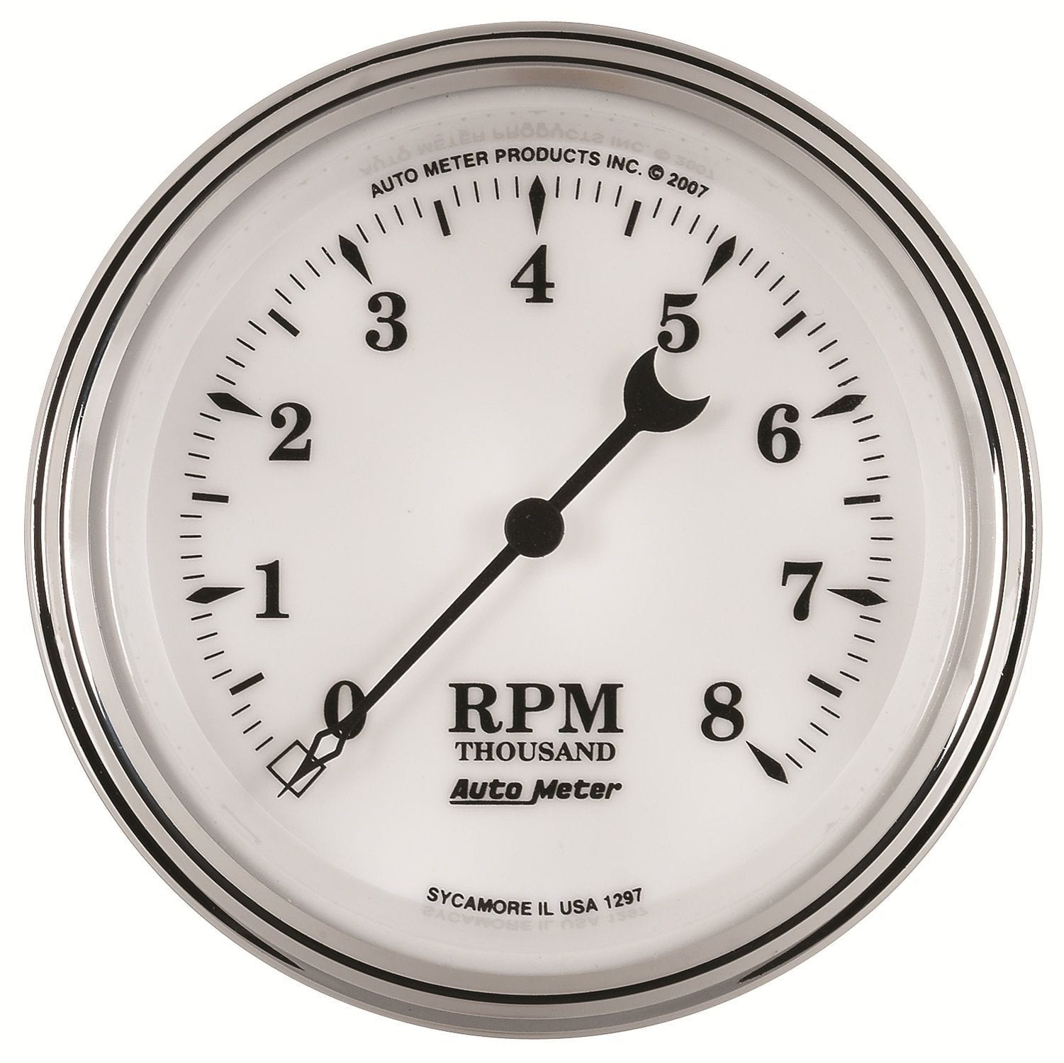 AUTOMETER 3-3/8", In-Dash, 0-8,000 rpm Auto Meter Old Tyme White II Tachometer AU1297 SR