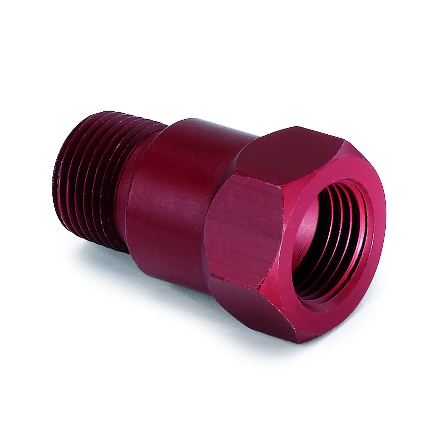 AUTOMETER Red Aluminium male 3/8" NPT fitting with female 5/8"-18 UNF thread. Auto Meter Temperature Adapter AU2272 SR