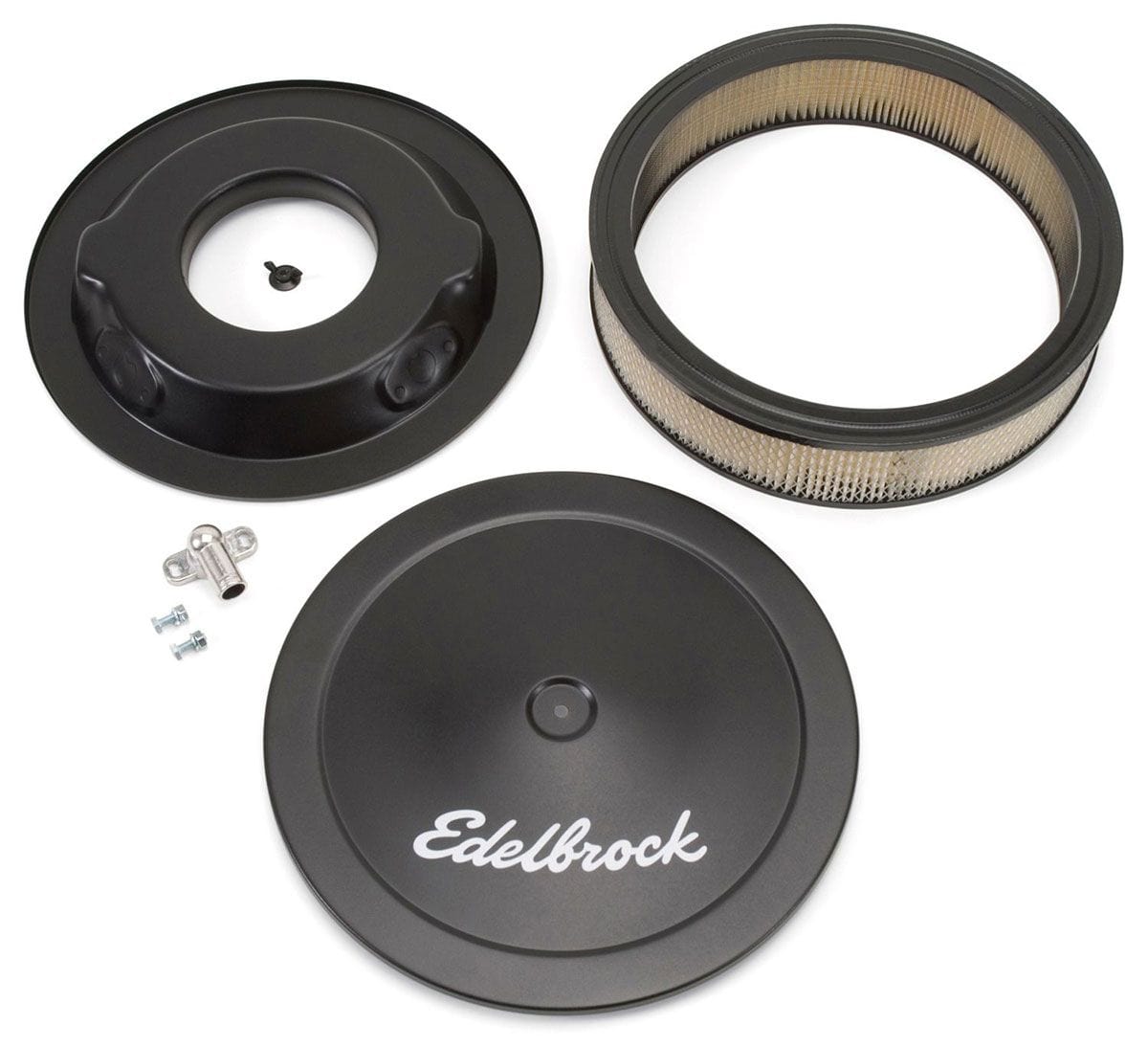 EDELBROCK 14" round Air Cleaner with black powder coat finish, 3-3/4" tall Edelbrock Signature Series Air Cleaner ED1223 SR