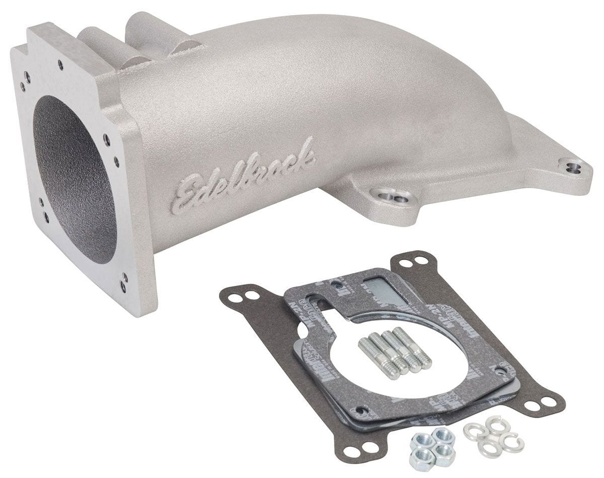 Edelbrock 90mm Throttle Body to Square-Bore Flange Edelbrock Ultra Low Profile Intake Elbow ED3847 SR