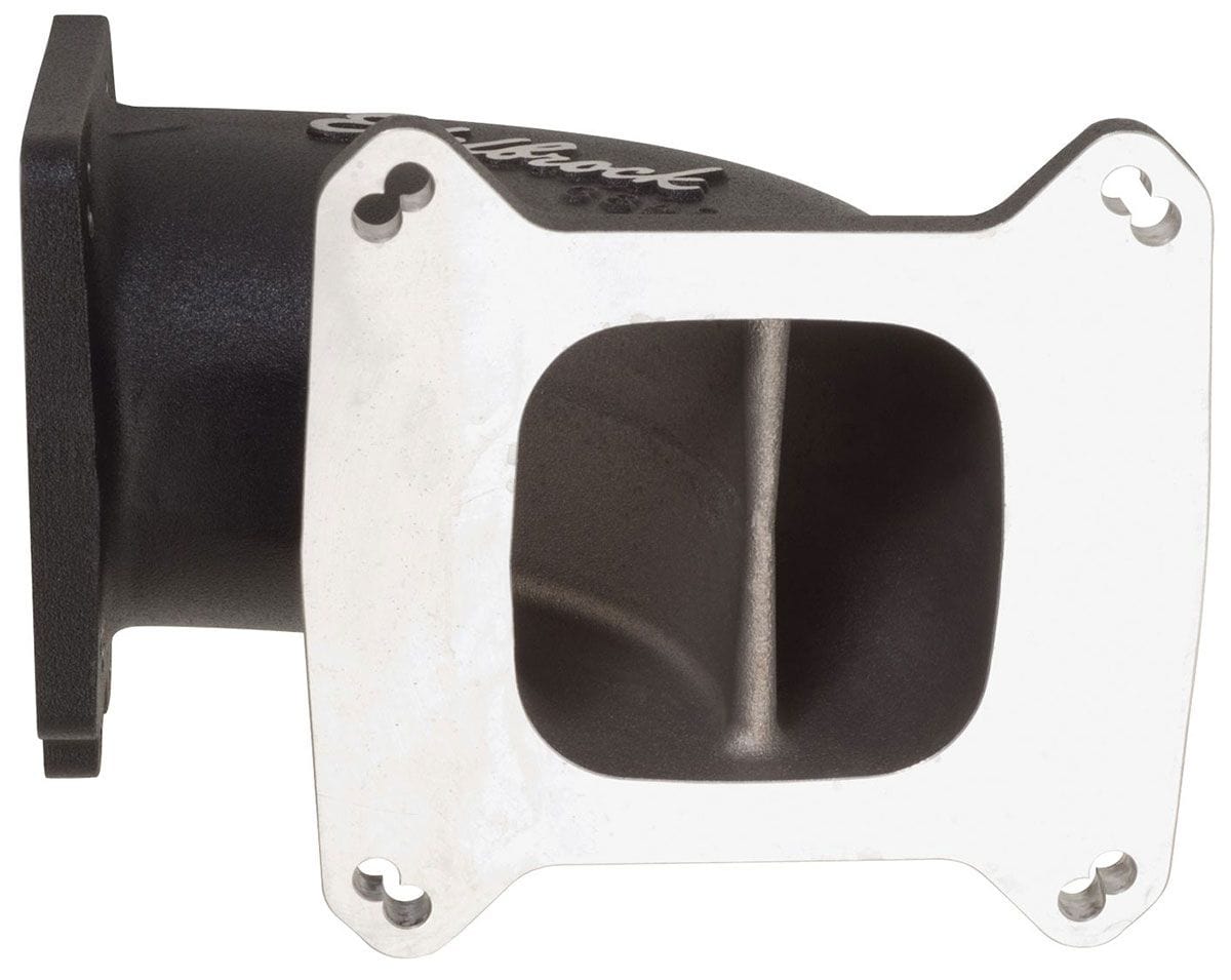 EDELBROCK 95mm Throttle Body to Square-Bore Flange Edelbrock High Flow Intake Elbow - Black Powder Coated Finish ED38493 SR