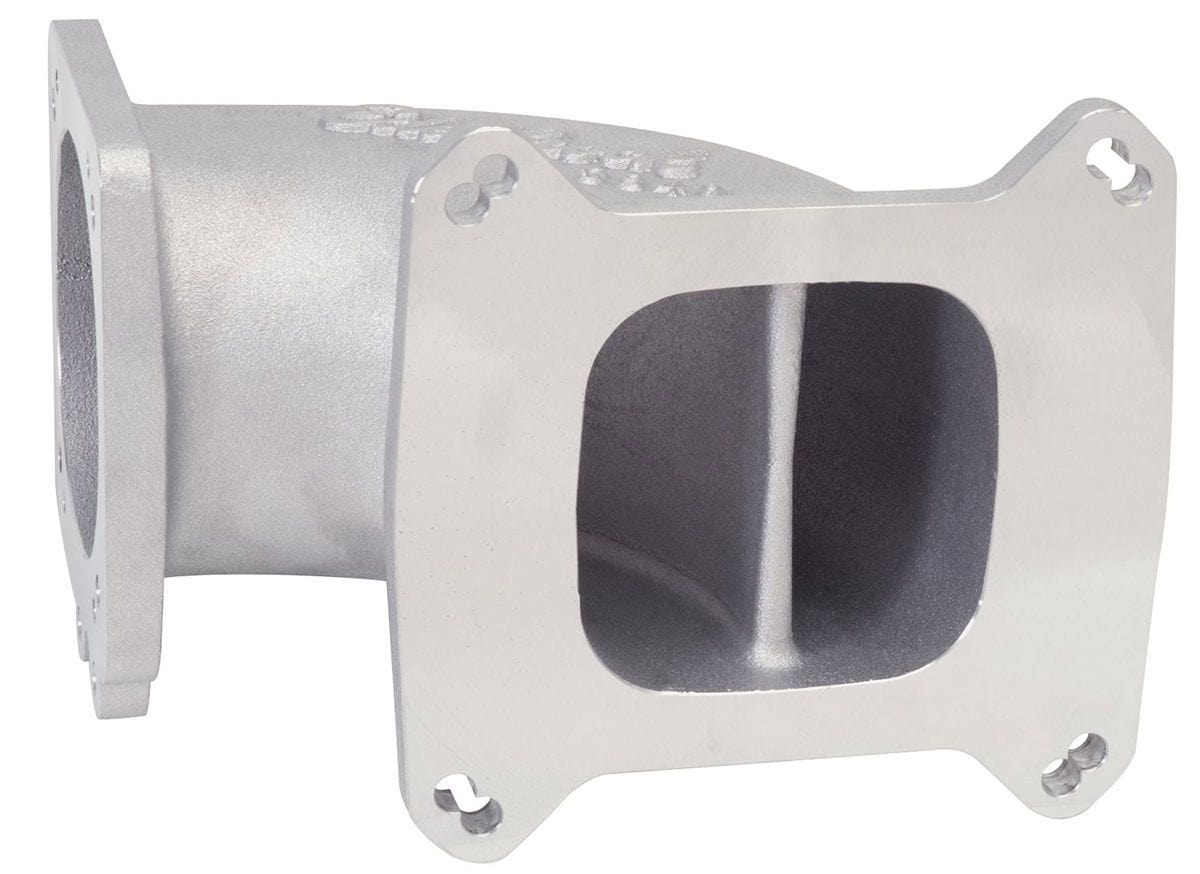 EDELBROCK 95mm Throttle Body to Square-Bore Flange Edelbrock High Flow Intake Elbow ED3849 SR