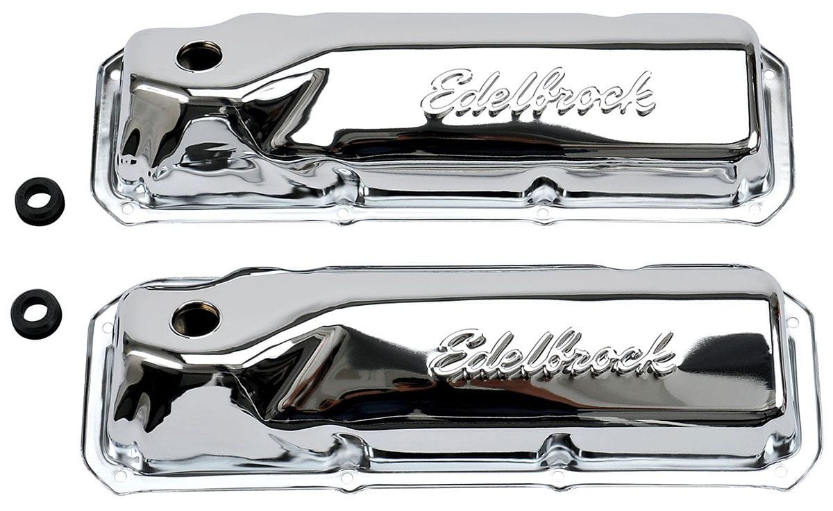 EDELBROCK Ford 302-351C, 2.9" overall height Edelbrock Signature Series Chrome Valve Covers ED4461 SR
