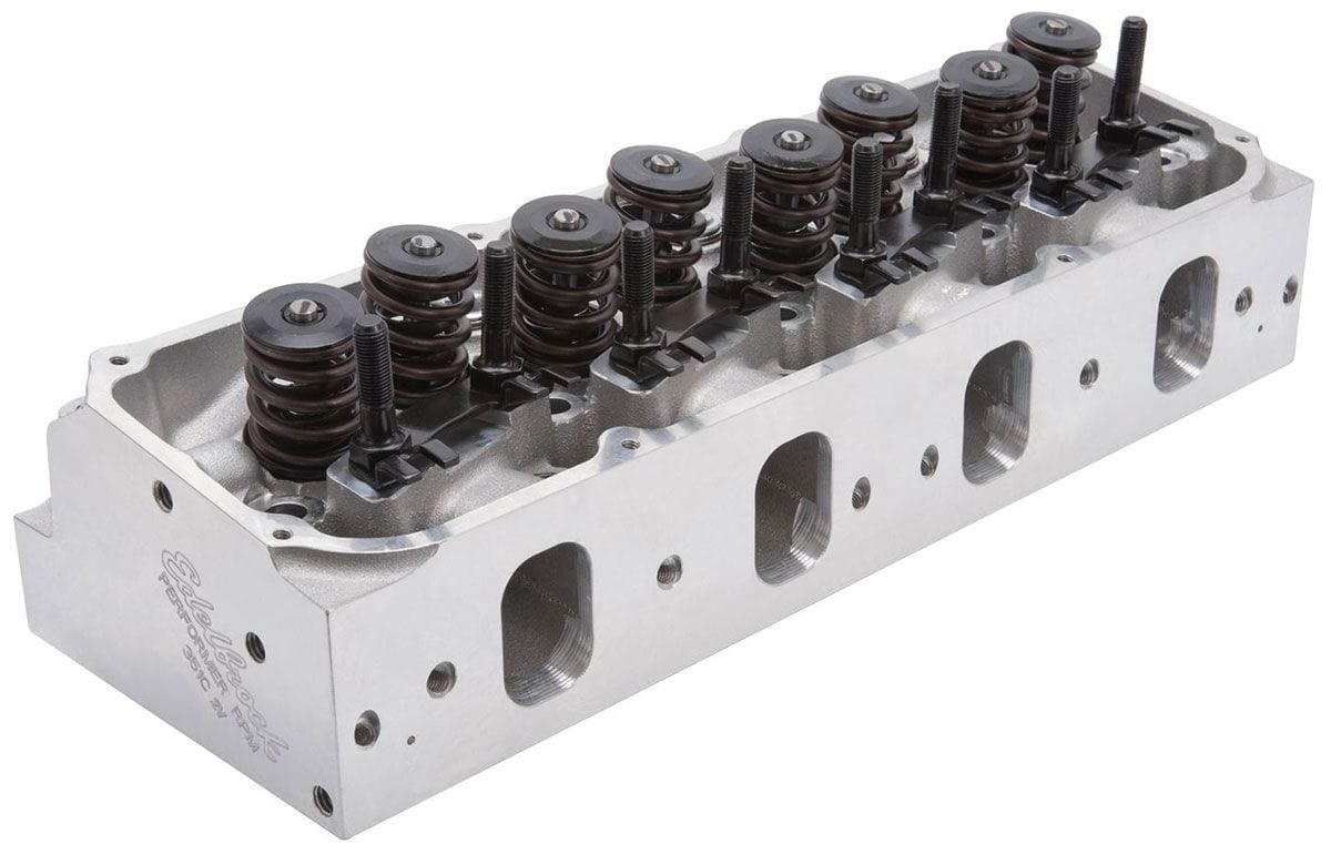 EDELBROCK Ford 302-351C 2V, 60cc combustion chambers, 190cc intake port Edelbrock Performer RPM 351C Cylinder Heads - Single - Complete ED61629 SR