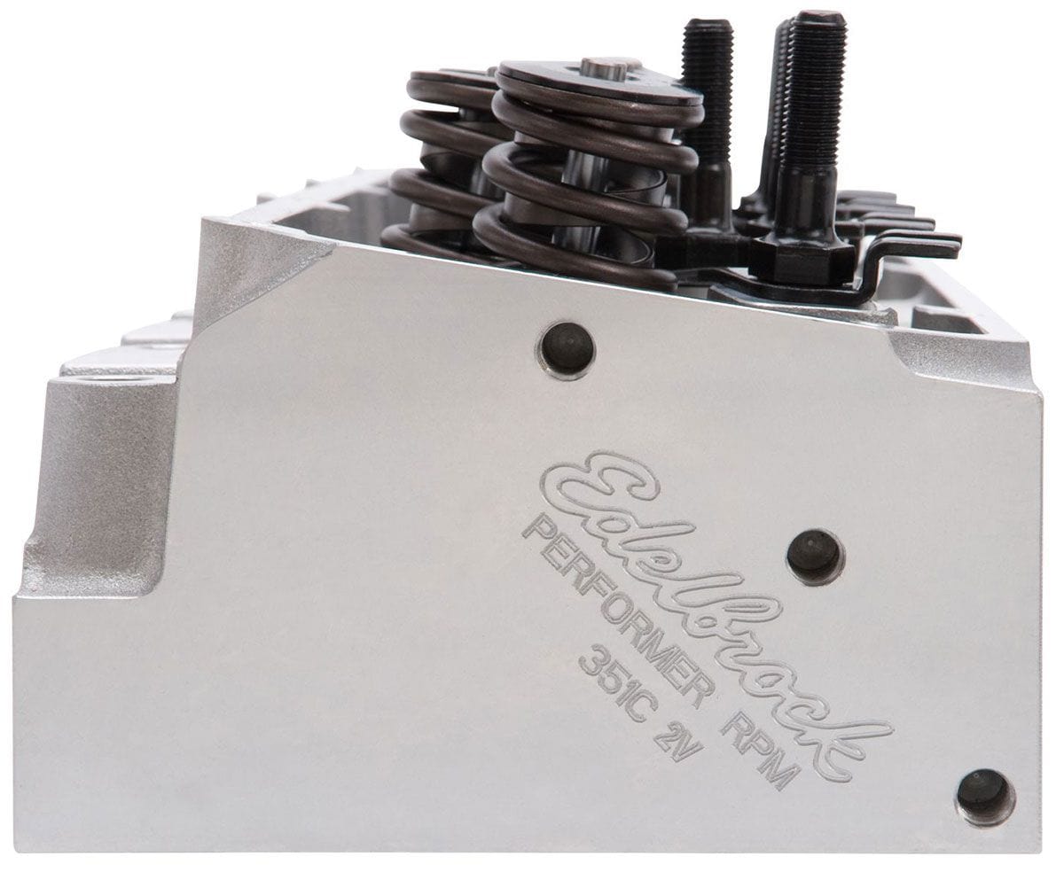 EDELBROCK Ford 302-351C 2V, 60cc combustion chambers, 190cc intake port Edelbrock Performer RPM 351C Cylinder Heads - Single - Complete ED61629 SR