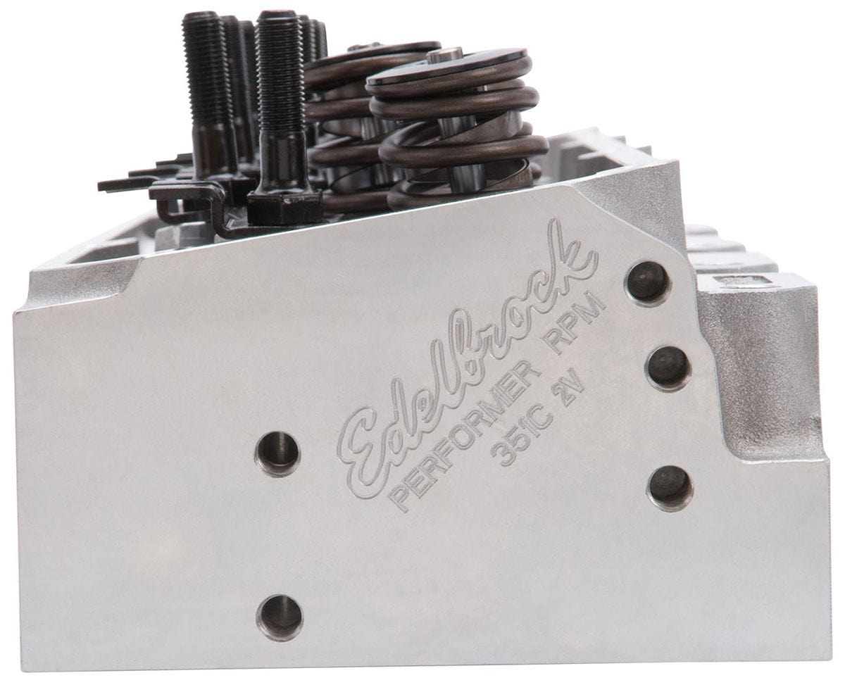 EDELBROCK Ford 302-351C 2V, 60cc combustion chambers, 190cc intake port Edelbrock Performer RPM 351C Cylinder Heads - Single - Complete ED61629 SR