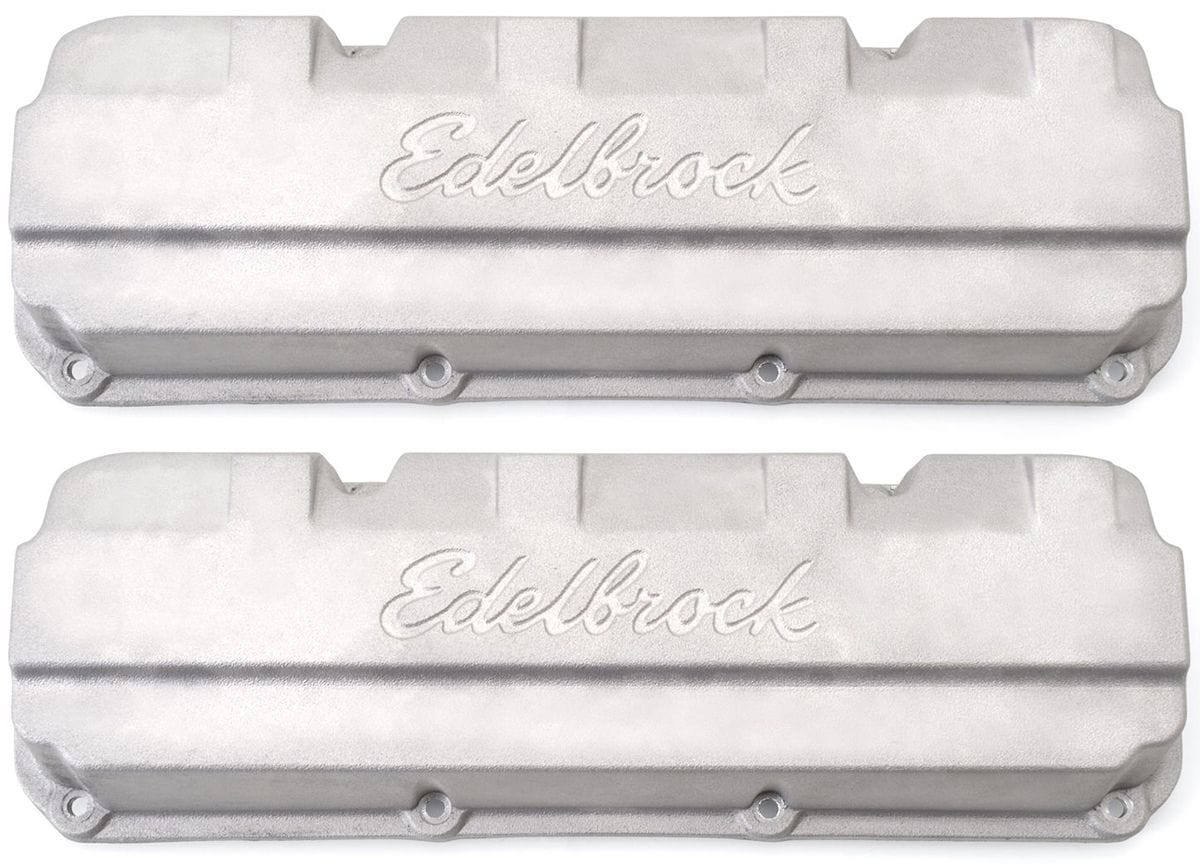 EDELBROCK Ford 351C, with logo, Sand Cast Aluminium Edelbrock Racing Valve Covers ED4267 SR