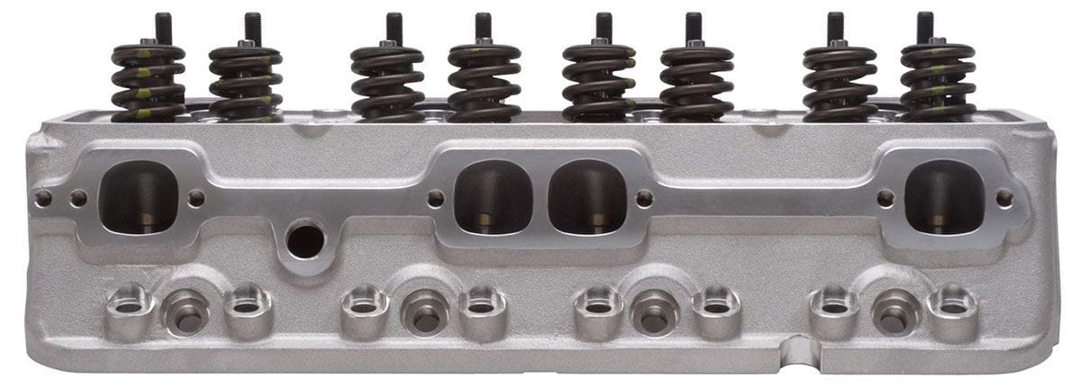 EDELBROCK SB Chevy, 64cc chambers, springs for hydraulic flat tappet & roller c Edelbrock E-210 Cylinder Heads - Pair - Complete ED5085 SR