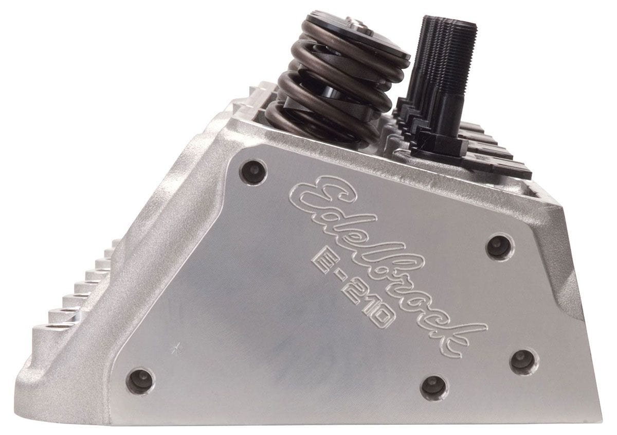 EDELBROCK SB Chevy, 64cc chambers, springs for mechanical flat tappet & roller Edelbrock E-210 Cylinder Heads - Pair - Complete ED5087 SR