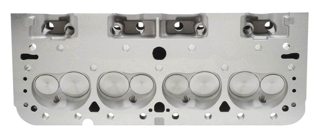 EDELBROCK SB Chevy, 64cc combustion chambers with angled plugs, 185cc Intake po Edelbrock Performer RPM Cylinder Heads - Single - Complete ED60999 SR