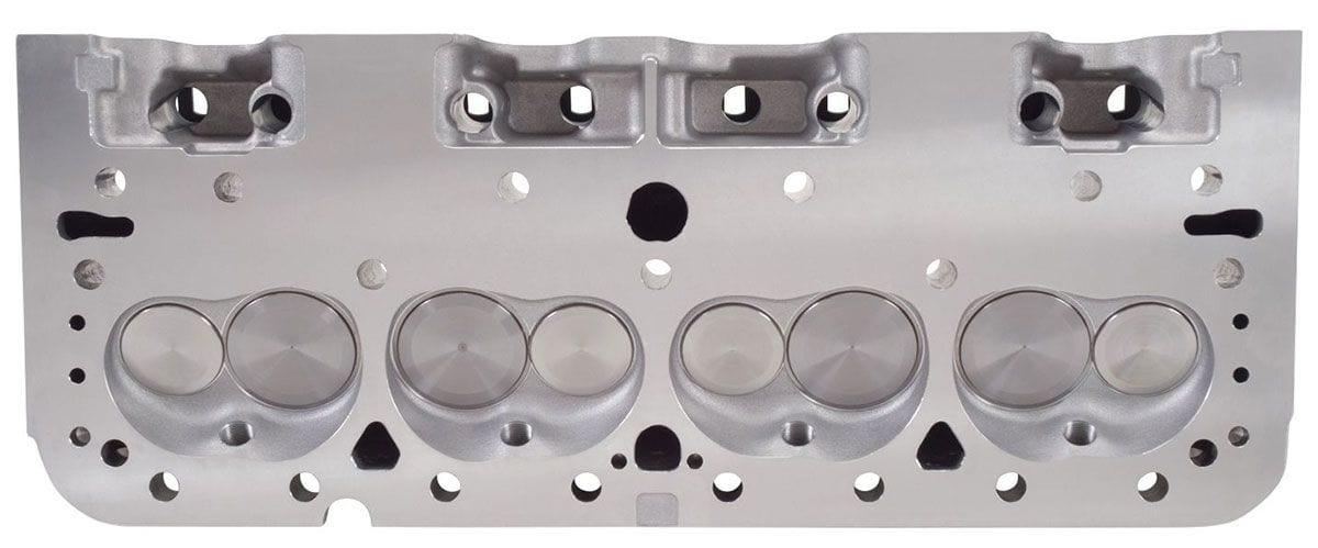 EDELBROCK Small Block Chevy, With straight plugs, 185cc Intake Port, 64cc chamb Edelbrock E-Street 185 Cylinder Heads - Pair - Complete ED5089 SR