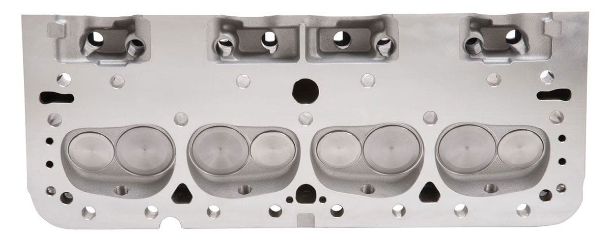 EDELBROCK Small Block Chevy, With straight plugs, 185cc Intake Port, 70cc chamb Edelbrock E-Street 185 Cylinder Heads - Pair - Complete ED5073 SR