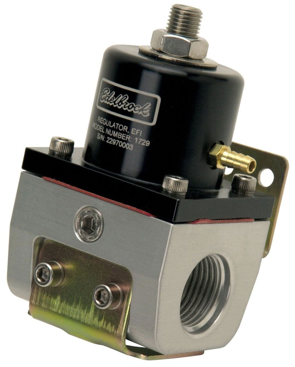 EDELBROCK w/dual -10 AN inlet, single -10 outlet & -6 external bypass for EFI a Edelbrock Fuel Pressure Regulator - 180 GPH ED1729 SR