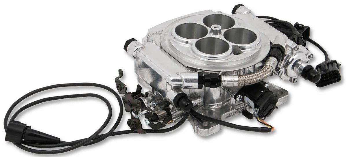 HOLLEY 800 cfm 4 Injector Throttle Body, 650 HP Forced Induction Holley Sniper EFI 4BBL Self Tuning System - Shiny Finish HO550-518 SR