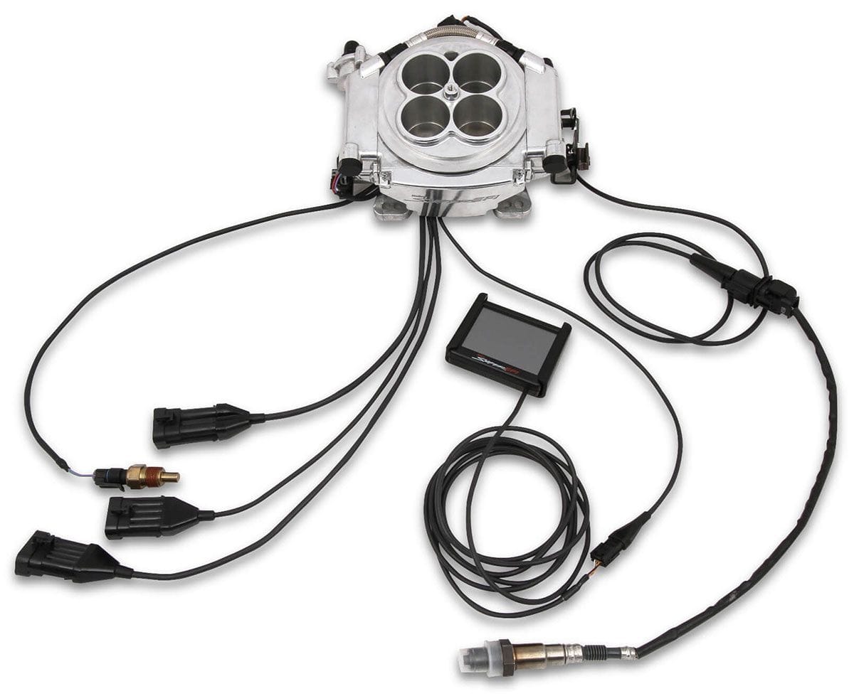HOLLEY 800 cfm 4 Injector Throttle Body, 650 HP Forced Induction Holley Sniper EFI 4BBL Self Tuning System - Shiny Finish HO550-518 SR