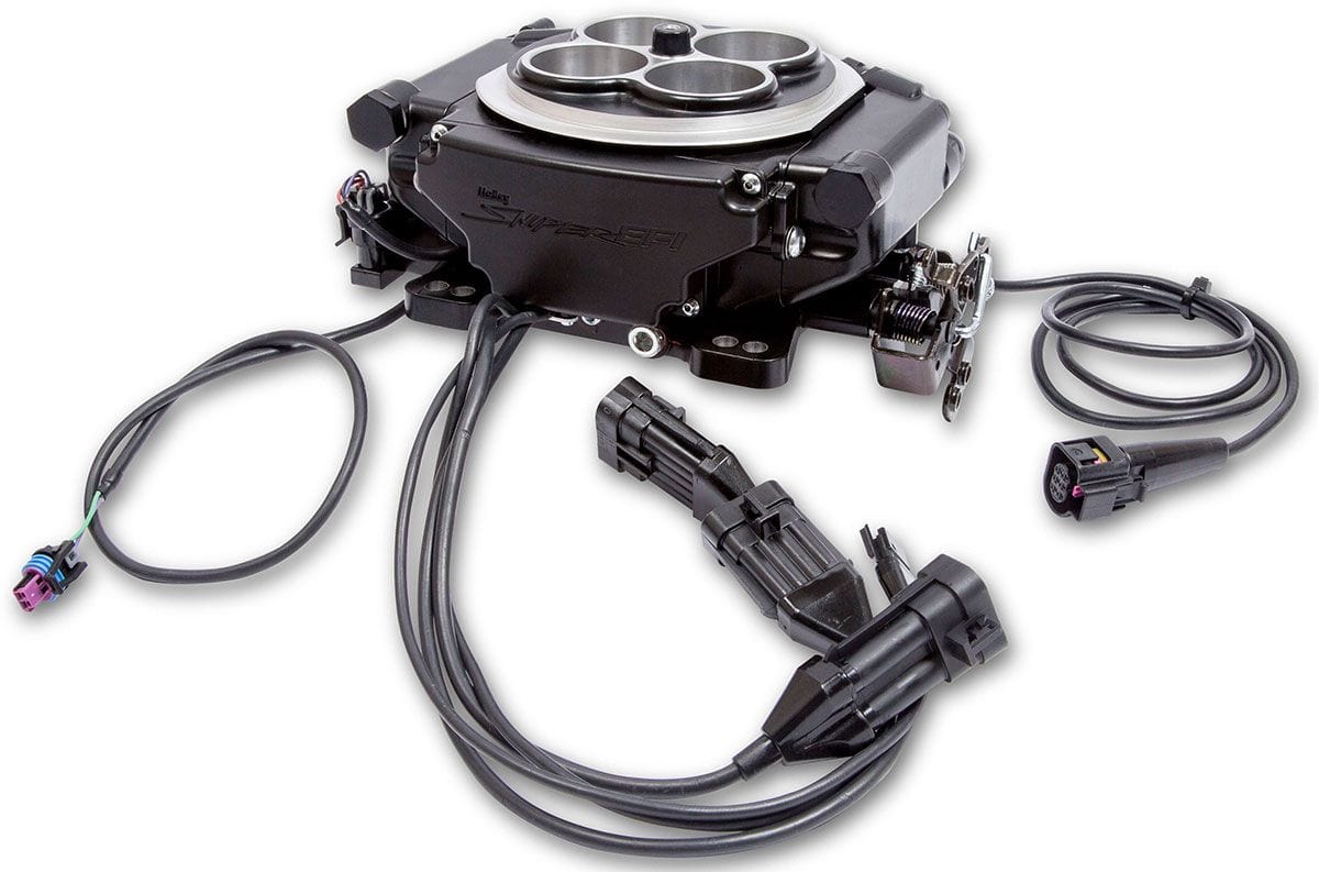 HOLLEY 800 cfm 8 Injector Throttle Body, 675 HP N/A, 1250 HP Forced Induction Holley Sniper EFI 4BBL Self Tuning System - Black Finish HO550-513 SR