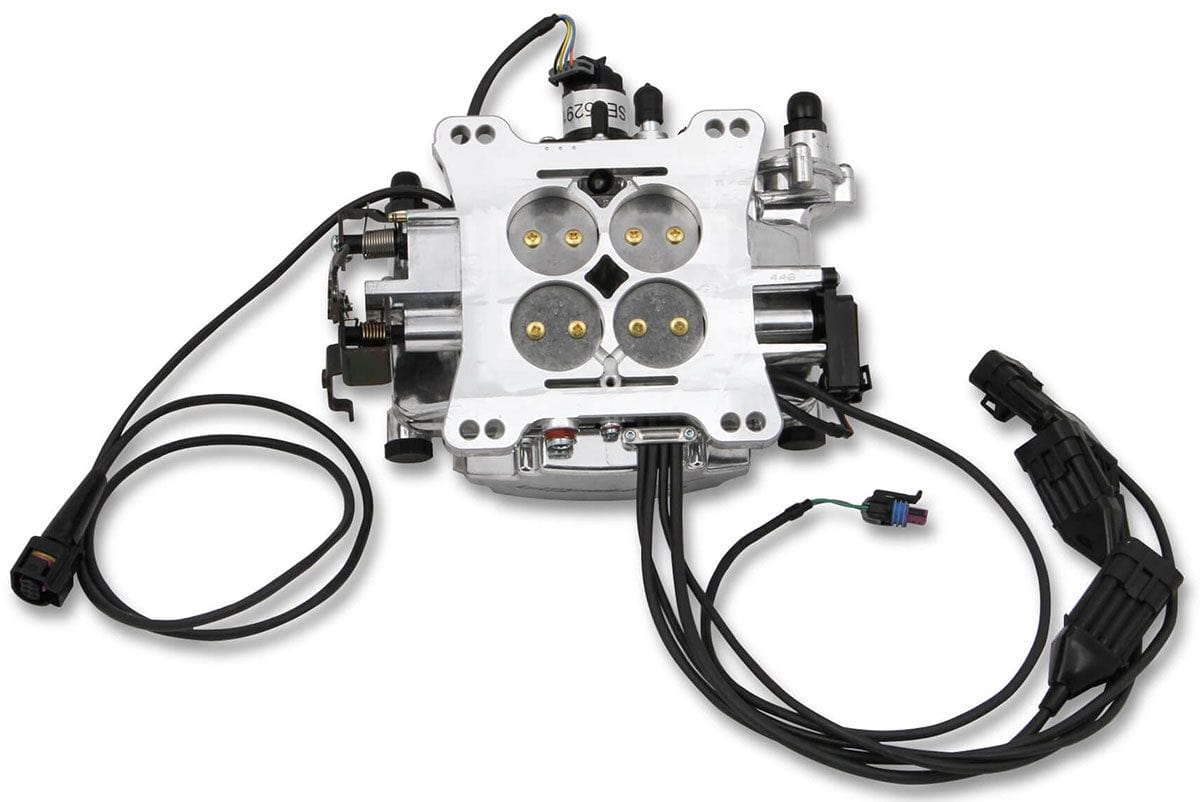 HOLLEY 800 cfm 8 Injector Throttle Body, 675 HP N/A, 1250 HP Forced Induction Holley Sniper EFI 4BBL Self Tuning System - Shiny Finish HO550-512 SR