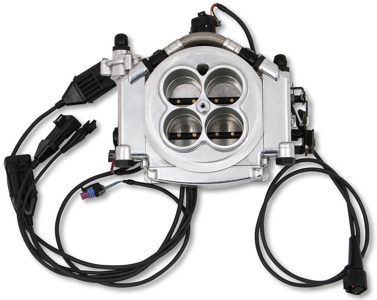 HOLLEY 800 cfm 8 Injector Throttle Body, 675 HP N/A, 1250 HP Forced Induction Holley Sniper EFI 4BBL Self Tuning System - Shiny Finish HO550-512 SR