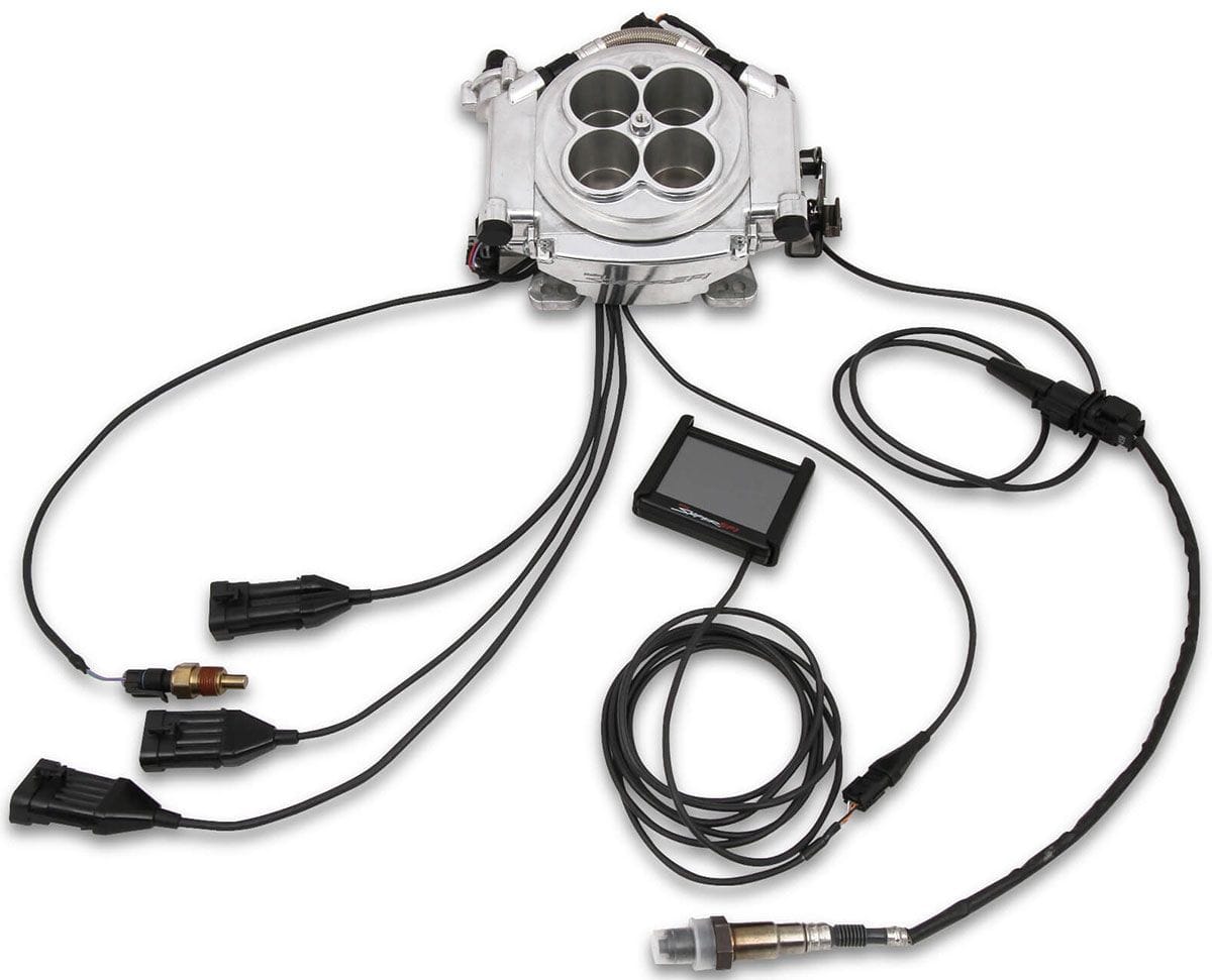 HOLLEY 800 cfm 8 Injector Throttle Body, 675 HP N/A, 1250 HP Forced Induction Holley Sniper EFI 4BBL Self Tuning System - Shiny Finish HO550-512 SR