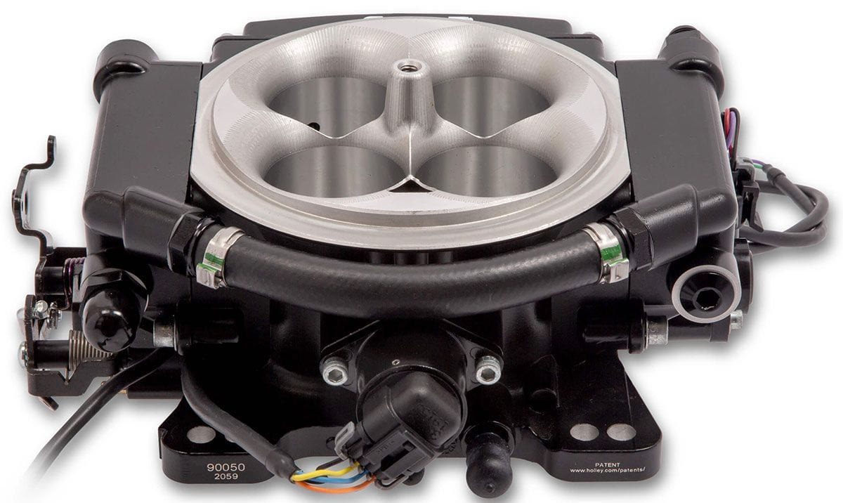 HOLLEY 900 cfm 4 Injector Throttle Body, 800 HP N/A Holley Sniper EFI XFLow 4BBL Self Tuning System - Black Ceramic HO550-541 SR