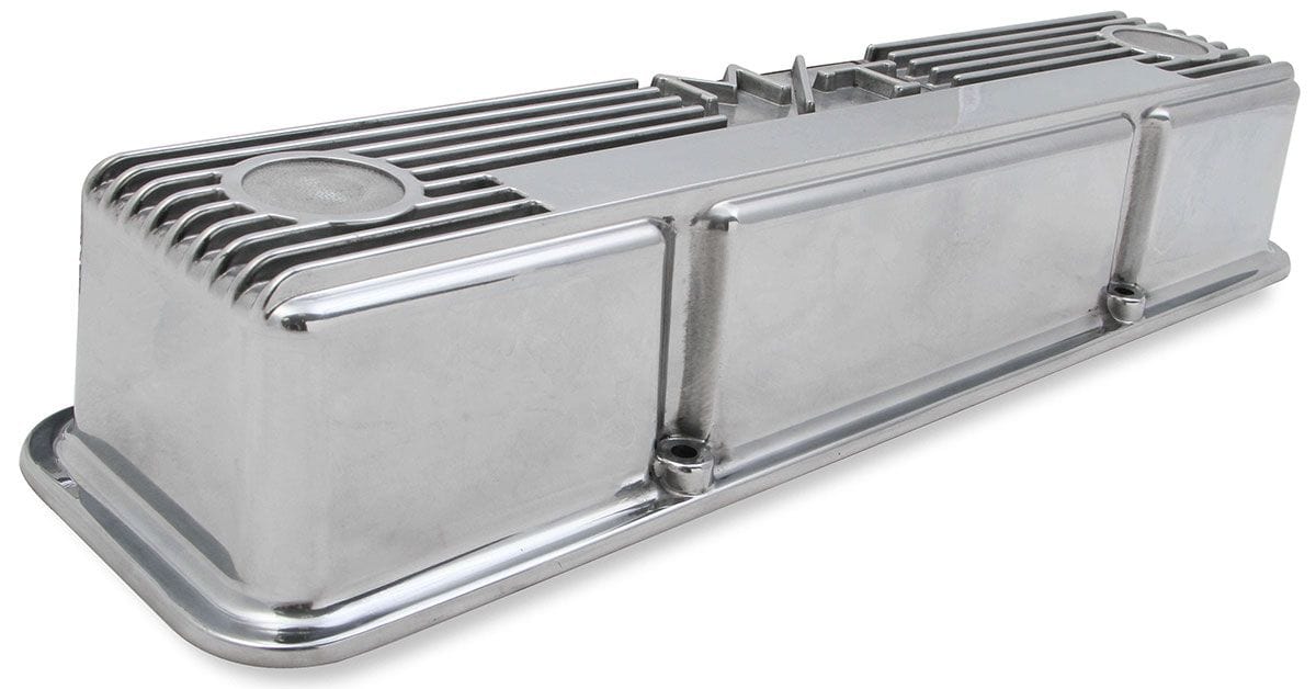 HOLLEY Suit SB Chev Holley Finned Aluminium M/T Valve Covers - Polished HO241-82 SR