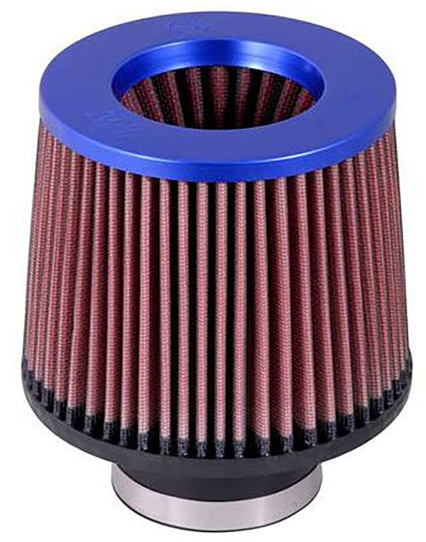 K&N 5 in (127 mm) H x 6 in (152 mm) Base OD x 5.25 in (133 mm) Top OD - KNRR-3002 K&N K&N Blue Universal Clamp On Filter Fits 3 in (76 mm) KNRR-3002 SR