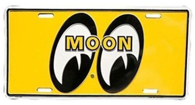 MOONEYES Yellow Mooneyes Logo Name Mooneyes Metal License Plate MNMG108 SR