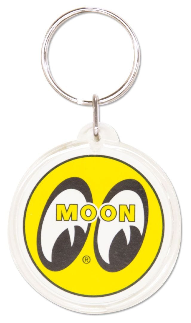 MOONEYES Yellow With Moon Logo & Mooneyes California, Each Mooneyes Keyring MNMKR024 SR
