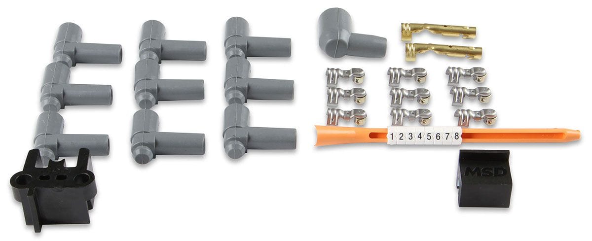 MSD 8.5mm, Black, Universal 8 Cyl 90° Plug/90° HEI Distributor Cap Termin MSD Super Conductor Spark Plug Lead Set MSD31223 SR