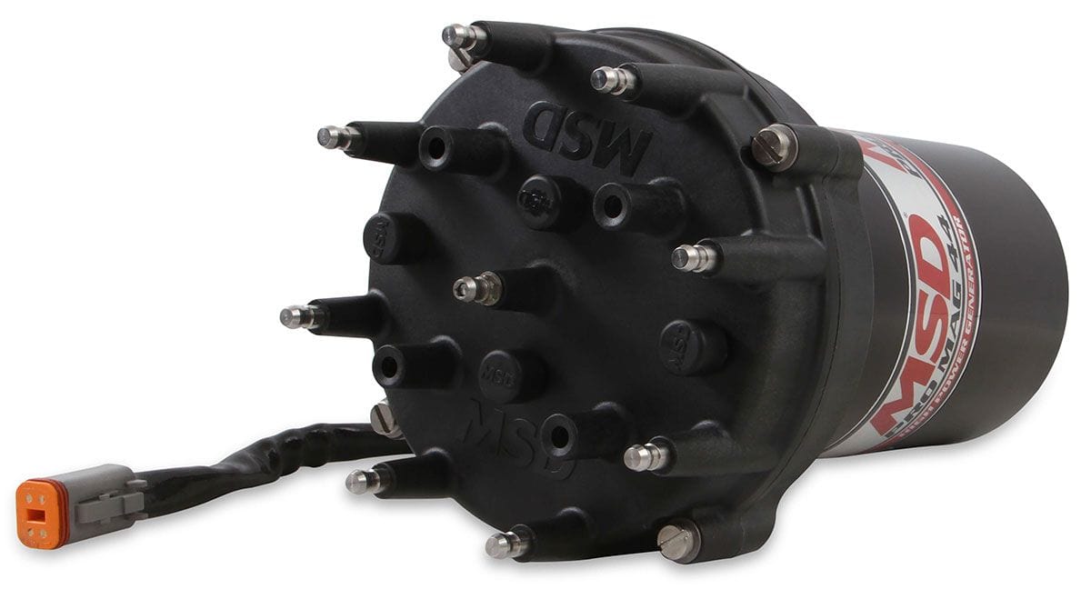 MSD Black Finish, Band Clamp Mount, CCW Rotation MSD Pro Mag 44 AMP Magneto With 5" Pro Cap MSD81407 SR