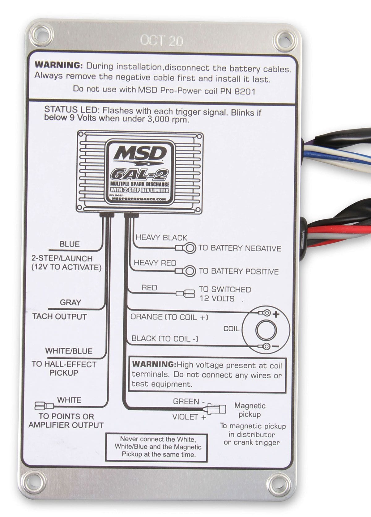 MSD Digital Capacitive Discharge with Rev-Limiter MSD 6AL-2 Ignition Control - Black MSD64213 SR