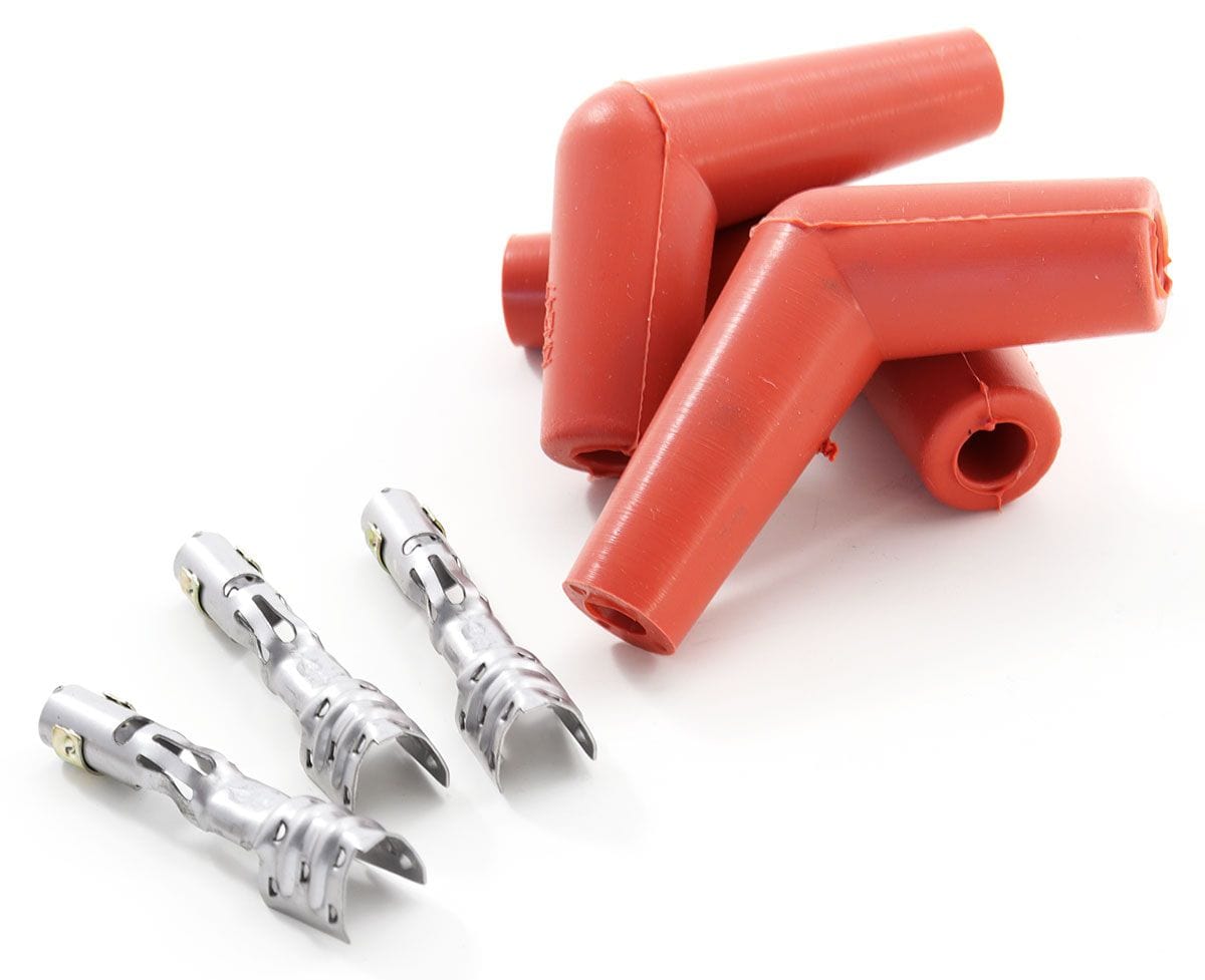 MSD Hi Temp Silicone, Orange 115° Spark Plug Boots with Terminals, 8 per MSD Pro Racing Boots MSD8853 SR
