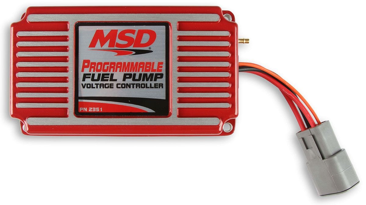 MSD Maintains fuel volume in relation to boost pressure MSD Programmable Fuel Pump Voltage Booster MSD2351 SR