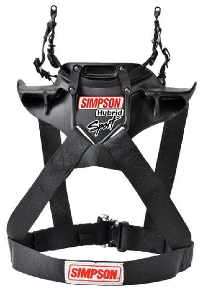 SIMPSON Medium - Chest 40-44", Sliding Tethers With No Post, FIA Approved 885 Simpson Hybrid Sport - Head & Neck Restraint SI-HSMED11PA-FIA SR