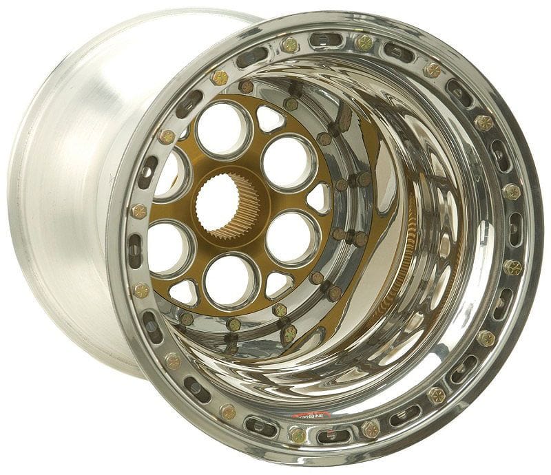 WELD 15" x 15" , 42 Spline, 5" Offset, Outer Bead-Loc Weld Racing Magnum Sprint Rim - Gold Centre WE735-51525 SR