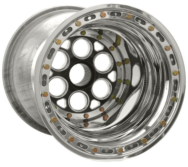 WELD 15" x 17" , 42 Spline, 5" Offset, Outer Bead-Loc With Mud Cover Weld Racing Magnum Sprint Rim - Black Centre WE735B-51755 SR