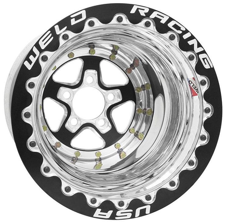 WELD 5 x 4.5" Bolt Circle with 5" Backspace Weld Racing Aluma-Star 15 x 8" Wheel, Black Center, Single Beadlock for M/T WE88B508210F SR