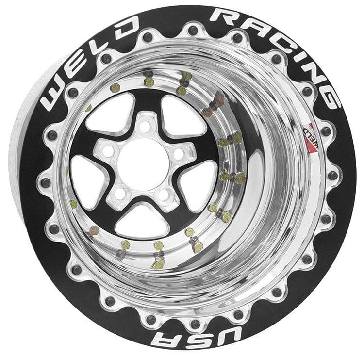 WELD 5 x 4.75" Bolt Circle with 4" Backspace Weld Racing Aluma-Star 15 x 10" Wheel, Black, Double Beadlock for M/T WE88B-510278MB SR