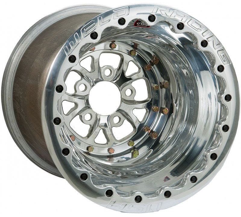 WELD 5 x 4.75" Bolt Circle with 4" Backspace Weld Racing V-Series 15 x 8" Wheel, Polished, Single Beadlock for M/T WE84P508278G SR